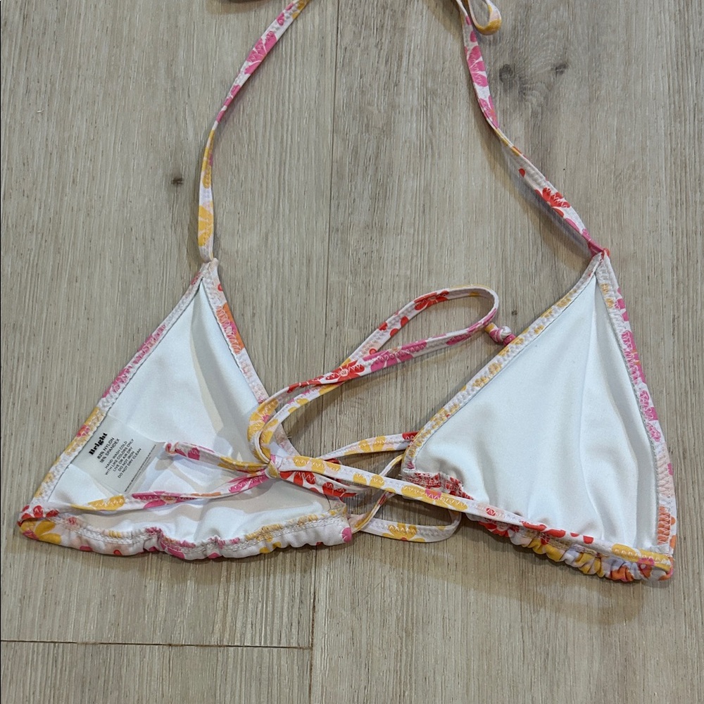 Bright swimwear Floral string Bikini Set in Pink and Orange - Picture 8 of 8